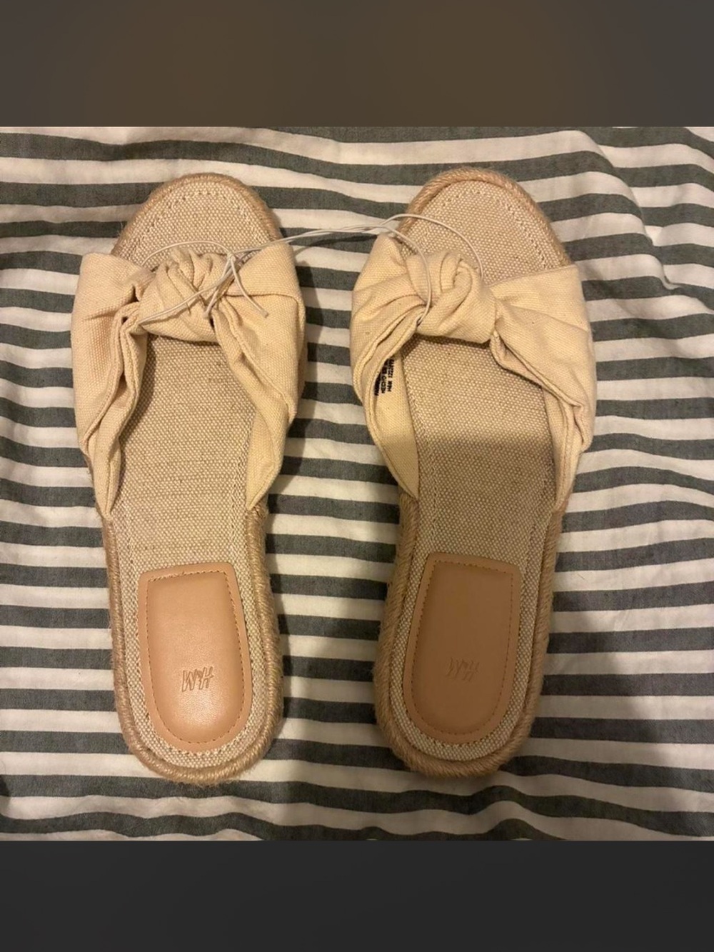 H&M Knotted Slide Sandals - Light Beige